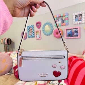 Kate Spade Cream and Red Heart Crossbody Bag
